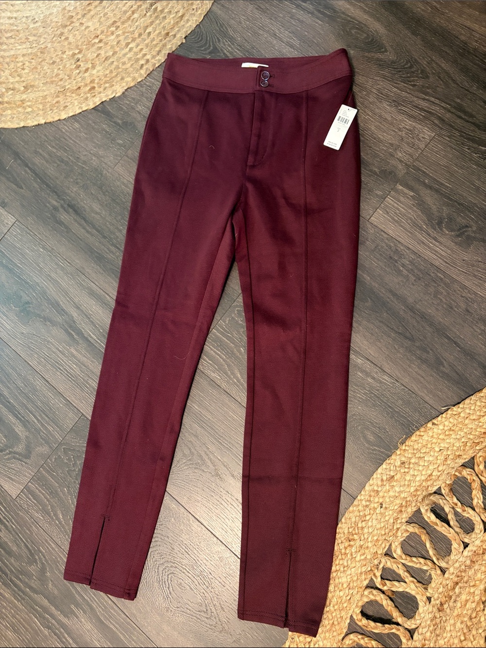 Maeve Tailored Ponte Pants in Burgundy NWT size 2